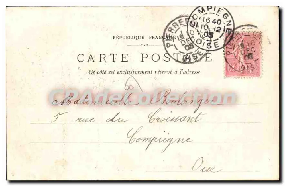 Pierrefonds - L'Étang de l'Hôtel des Bains — F. D., Compiègne, n°2 - Achterkant