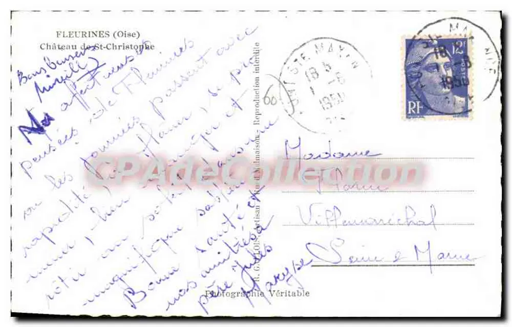 सेंट-क्रिस्टोफ के किला - फ्लुरिन (ओइस) - CPAdeCollection - पीछे