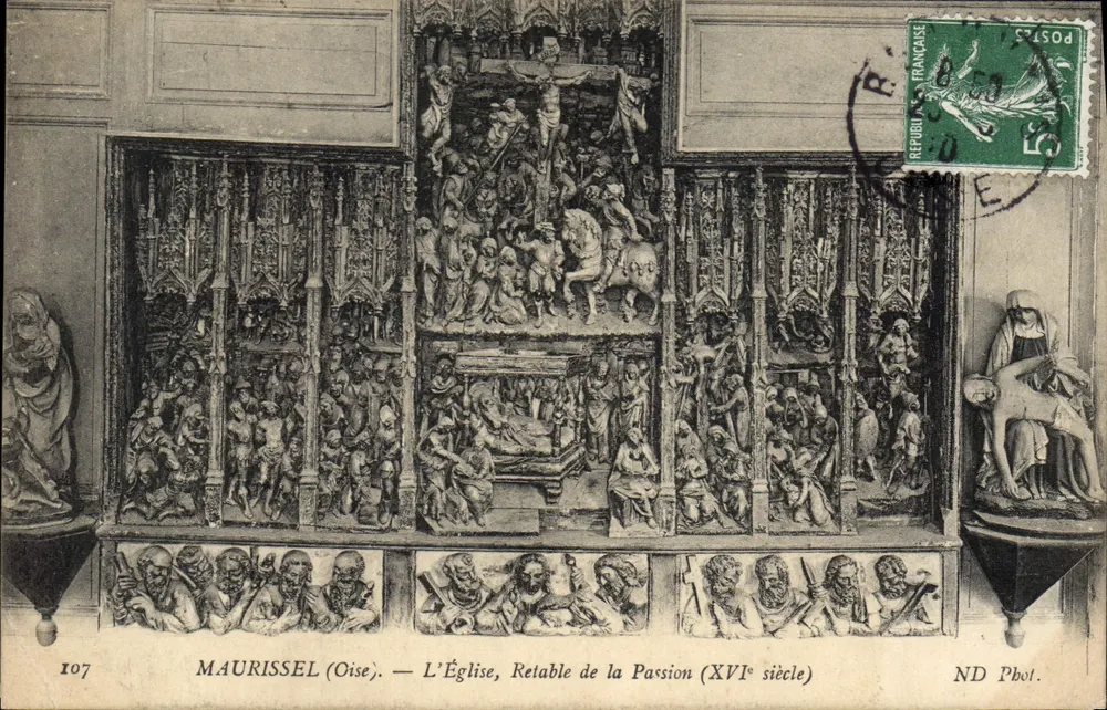 Maurissel (Oise) — A Igreja, Retable da Paixão (século XVI) — ND Pbot. n°107 - Frente