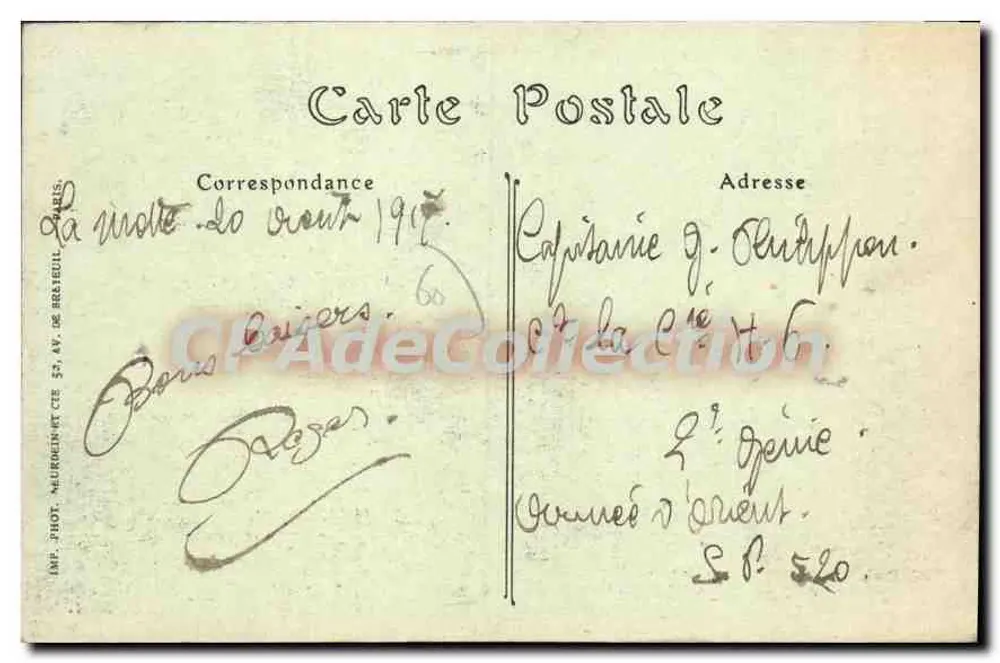Noyon (Oise) — Ansicht einer Straße nach dem Abzug der Boches (März 1917) — ND. Phot. - Rückseite