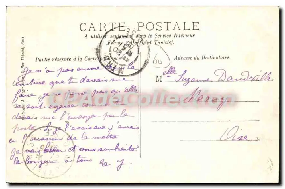 Fosseuse — O Castelo (lado sul) — Imp. Lib. A. Vaillant - Verso