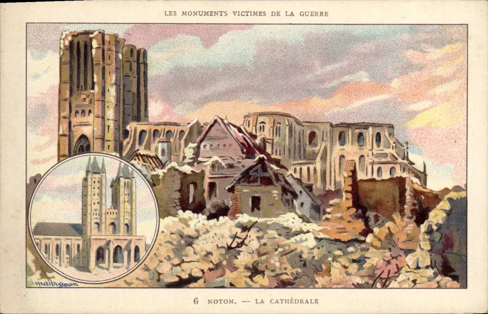 Noyon — A Catedral — Os Monumentos Vítimas da Guerra — Maîtrejean, n°6 - Frente