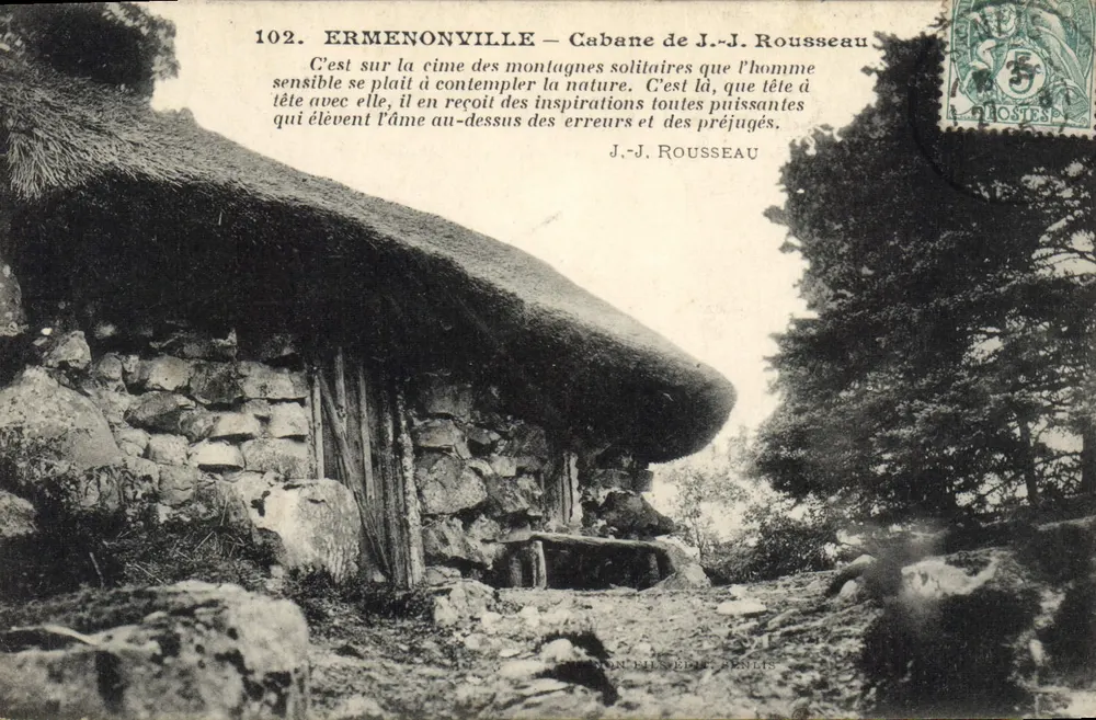Ermenonville — Cabana de J.-J. Rousseau — Edição não especificada, n° 102 - Frente