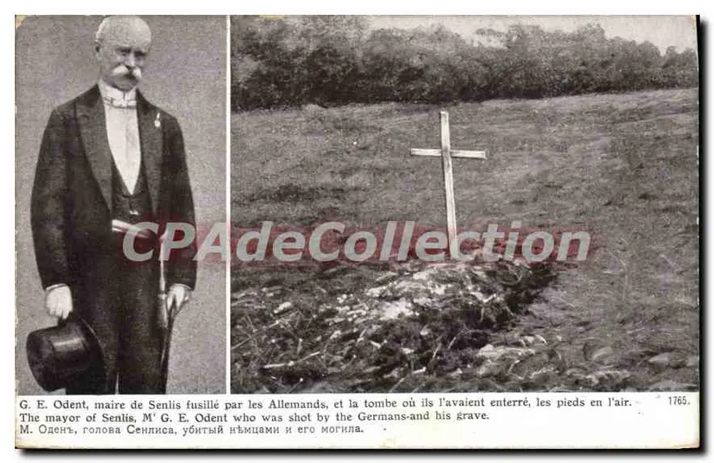 Herr M. G. E. Odent, Bürgermeister von Senlis — von den Deutschen erschossen — patriotische Ausgabe 1914 - Vorderseite