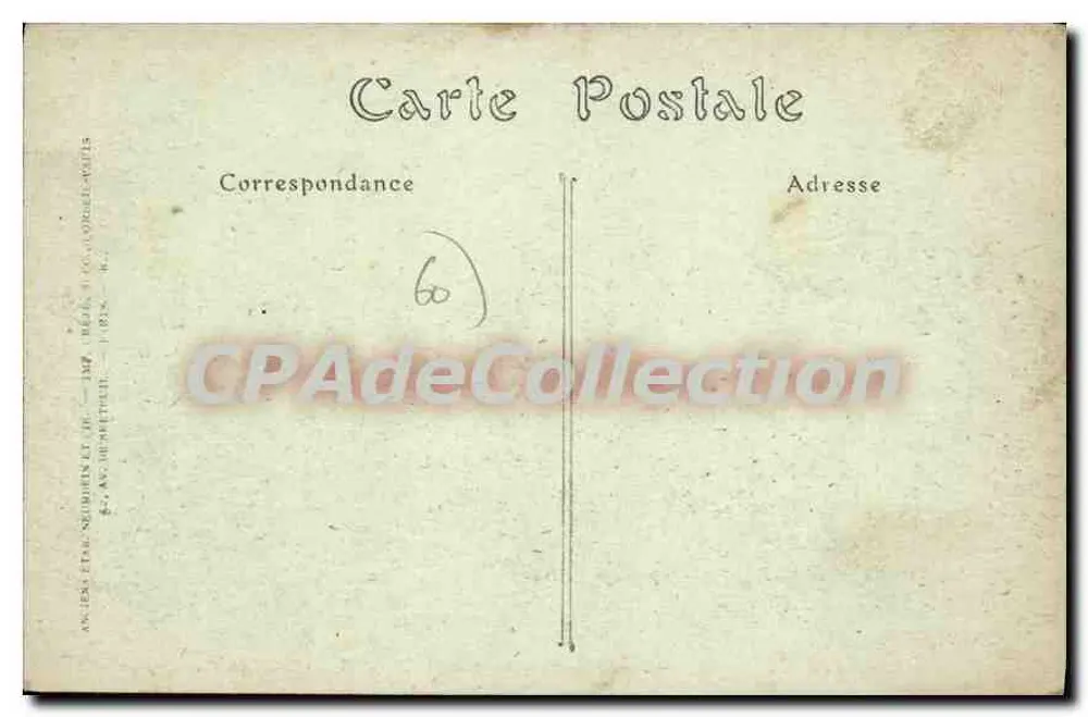 Antheuil (Oise) — Die Place — Die Schule nach dem Bombenangriff 1918 — Frezquin, Verlag in Ressons - Rückseite