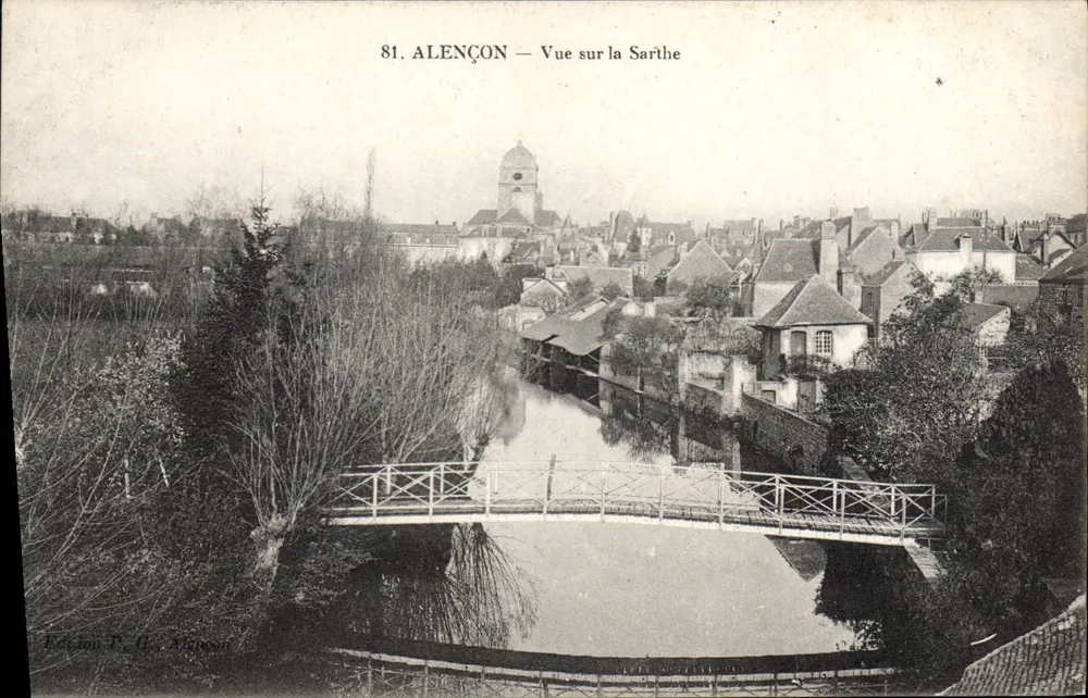 Alençon — Vista sobre a Sarthe — Edição C. G. Alençon, n° 81 - Frente