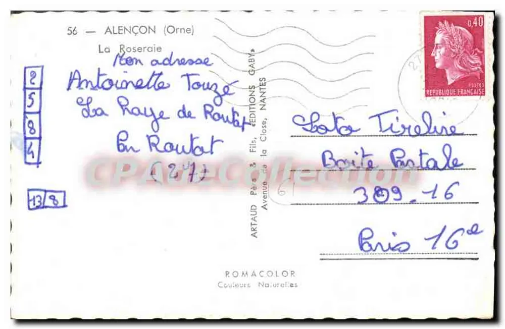 Jardim floral com motivo 'Gaby' — Éditions Gaby, Nantes - Verso