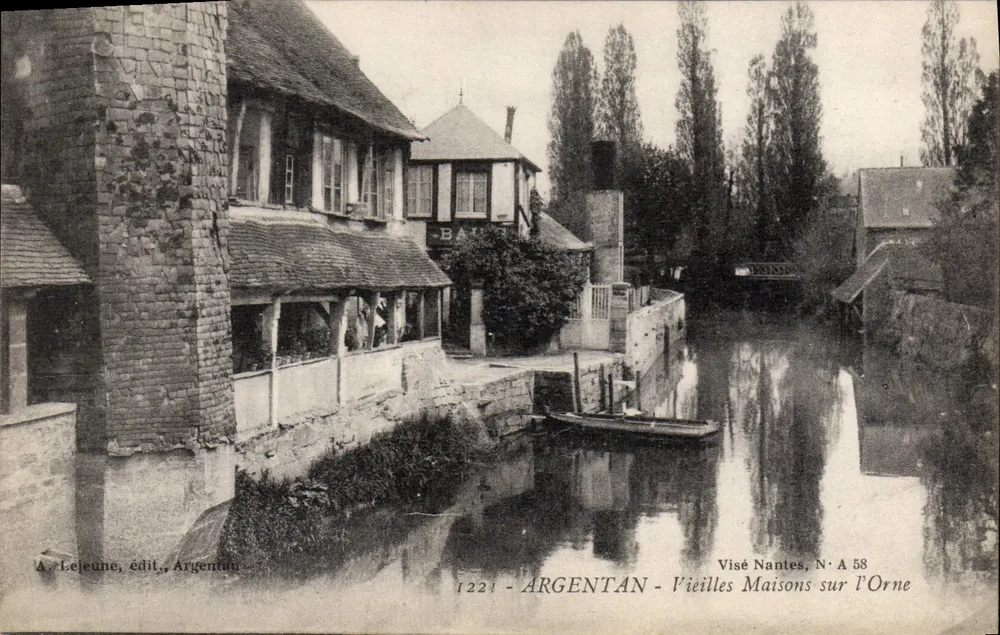 Argentan - Vecchie Case sull'Orne — A. Lejeune, edit., Argentan, N° A 58 - Recto