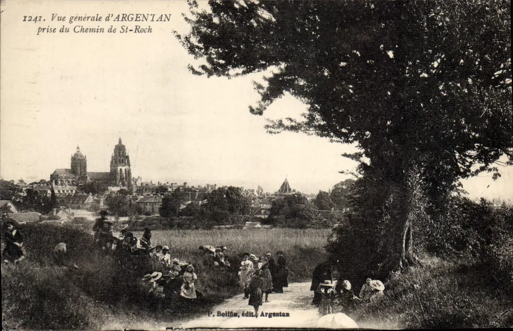 Argentan — Visão geral tirada do Caminho de St-Roch — P. Bollfin, editor Argentan - Frente