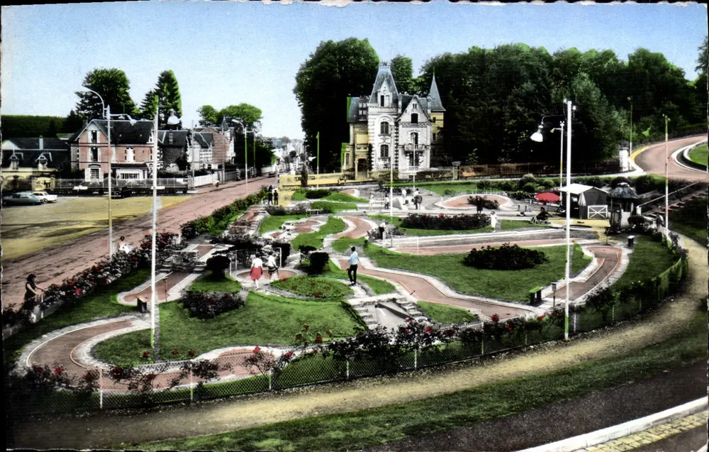 Ogród Stacji Termalnej w Bagnolès-de-l'Orne — widok panoramiczny — Aéro-Photo, n°61 - Awers