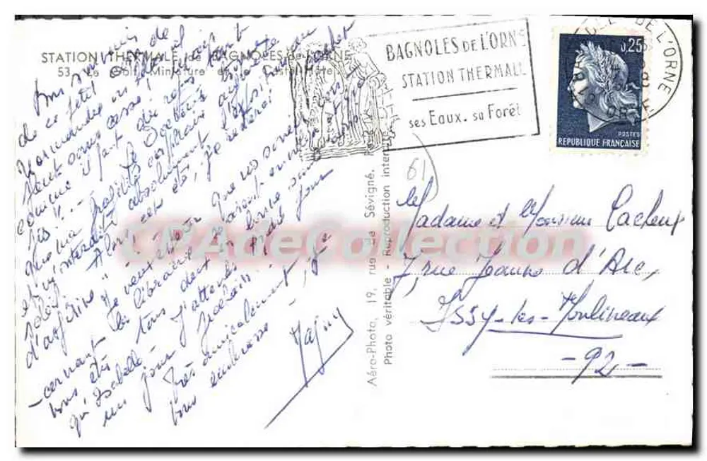 Ogród Stacji Termalnej w Bagnolès-de-l'Orne — widok panoramiczny — Aéro-Photo, n°61 - Rewers
