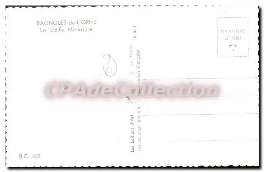 Bagnolles-de-l'Orne — O Golfe Miniature — Les Éditions d'Art - Verso