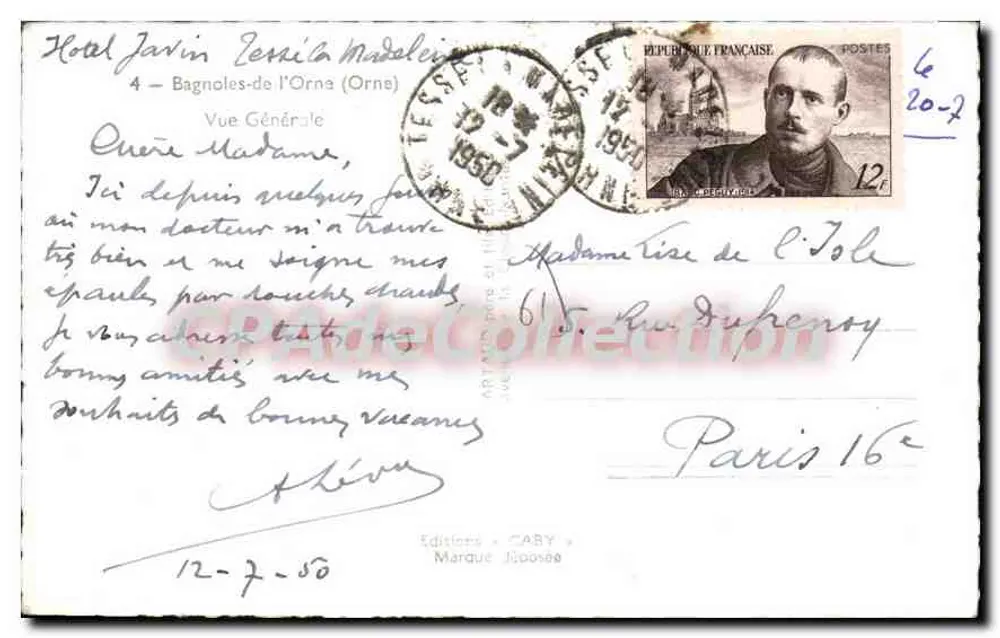 Hotel Splendide — Bagnoles-de-l'Orne — Edições Gaby - Verso