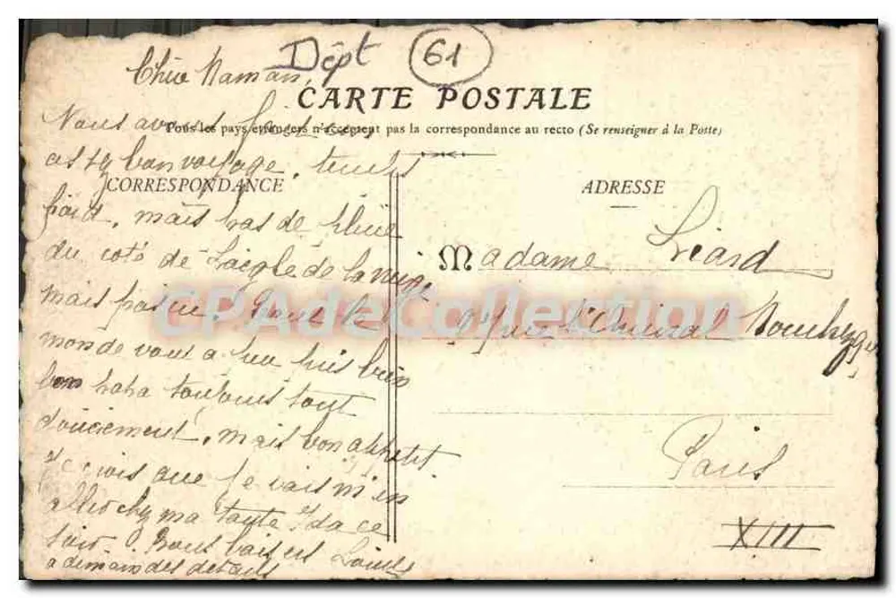 Mortrée - Andere uitzicht op het Kasteel d'O — Collectie E. Pasquis, fotog., Ed. A. Langle (Orne), n°247 - Achterkant