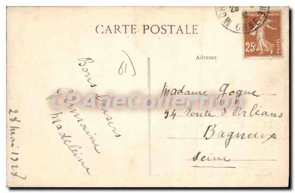 Mortagne (Orne) — La Puerta San Dionisio y el Abside de la Iglesia — A. Maillant père, editor en Mortagne (Orne) - Reverso