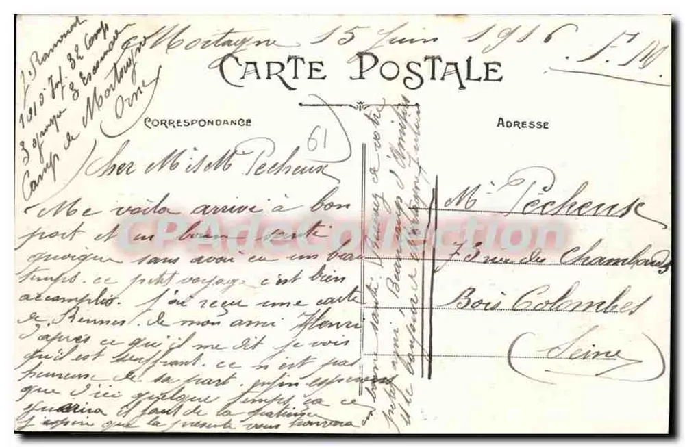 Mortagne (Orne) — Jardin de l'Hôtel de Ville — Photo und Sammlung A. Maïflaut Père, Verleger in Mortagne (Orne) - Rückseite