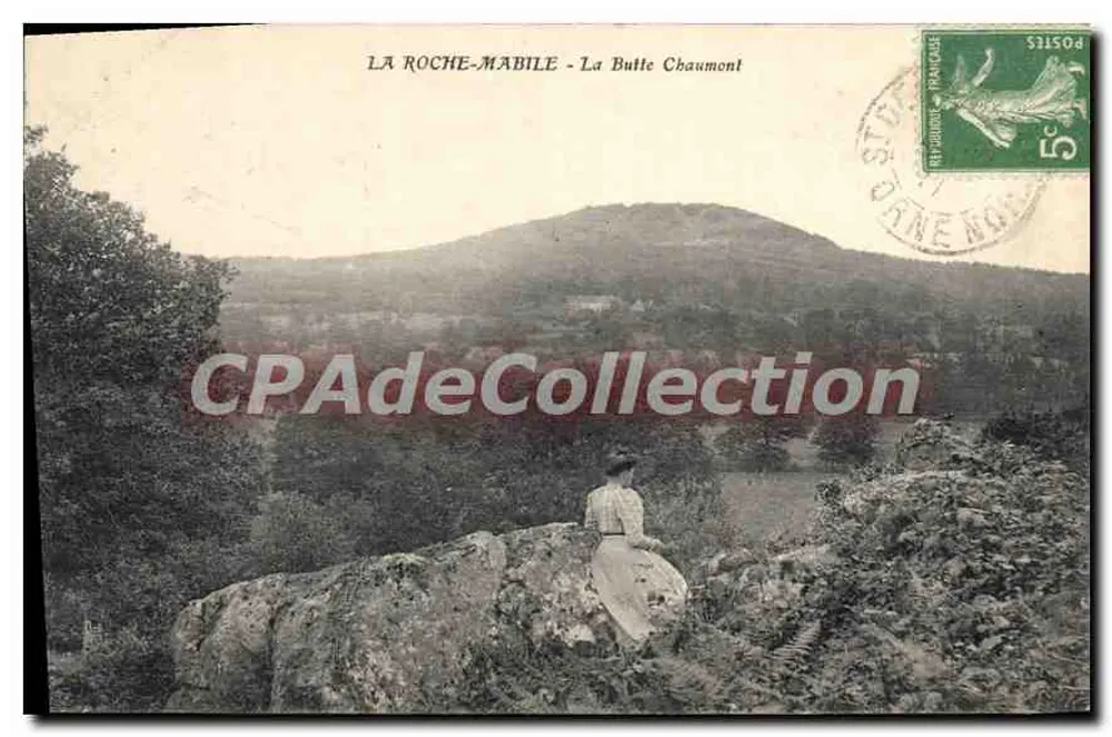 La Roche-Mabile - La Butte Chaumont — panoramische uitzicht met vrouw zittend op rots — uitgever niet zichtbaar - Voorkant