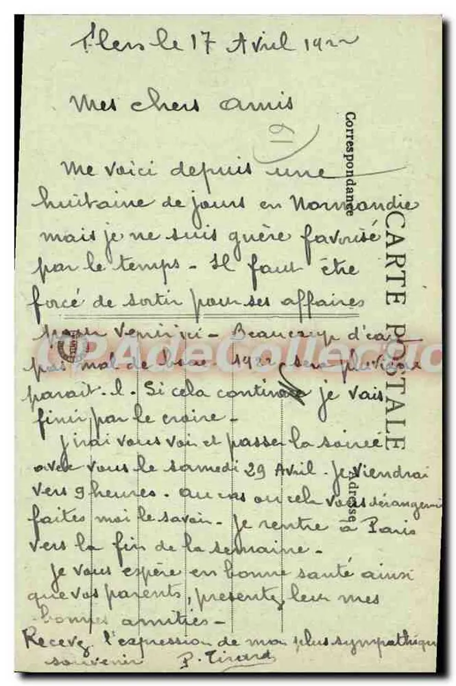 Flers (Orne) — O Castelo e o Lago — Albert Buisson, Livreiro - Verso
