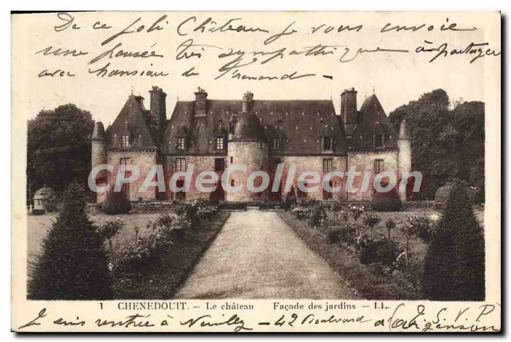 Chenedouit — O castelo — Fachada dos jardins — L.I. - Frente
