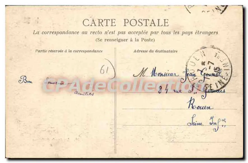 As margens do Orne em Grand-Cours — Coleção AD — n°34 - Verso