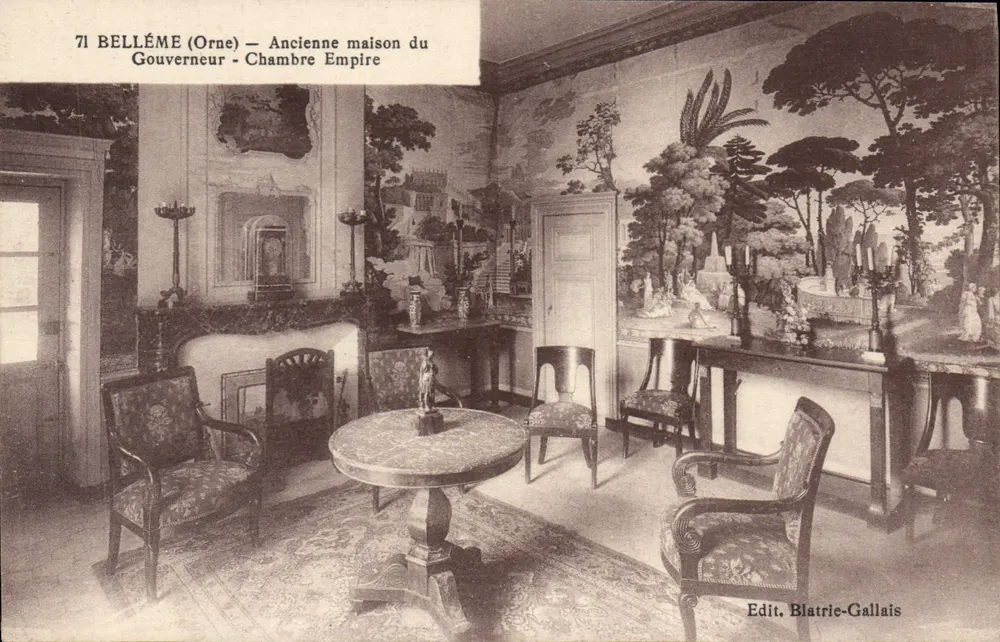 Bellême (Orne) — Antigua casa del Gobernador - Habitación Imperio — Edit. Blatrie-Gallais - Anverso