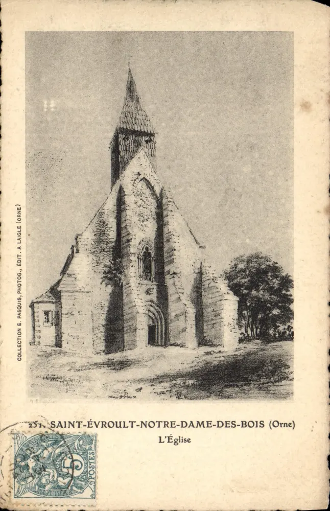 Saint-Évroult-Notre-Dame-des-Bois (Orne) — Die Kirche — Sammlung E. Pasqui, Verlag A. Langle (Orne) - Vorderseite