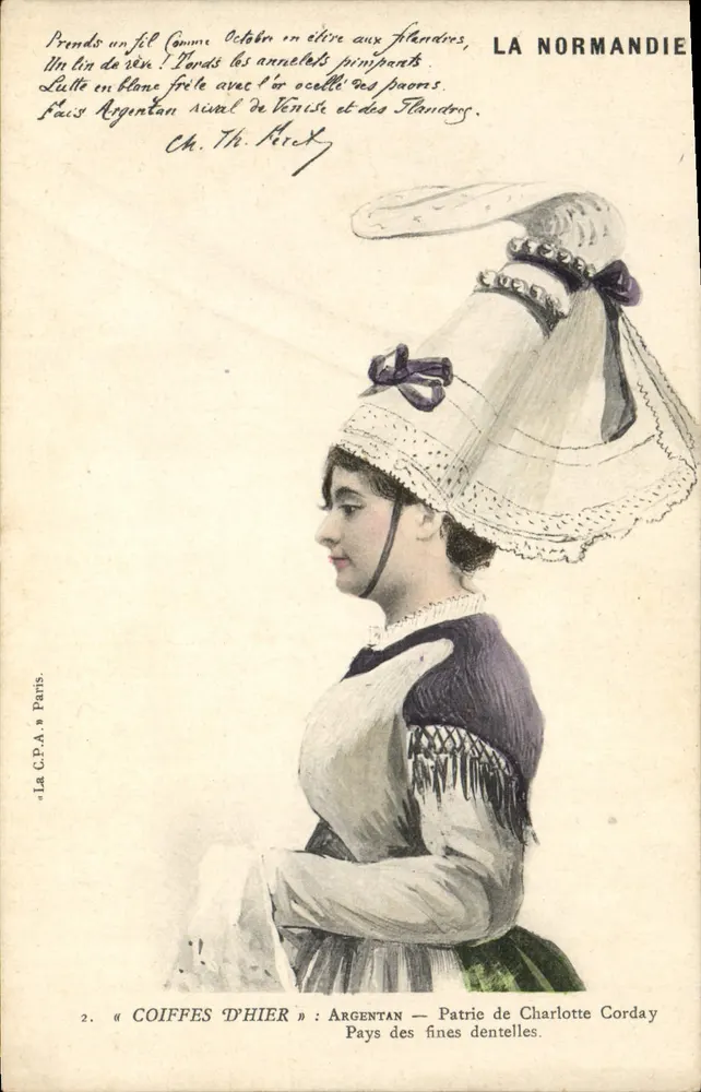 Hüte von gestern — Argentan — Land der feinen Spitze — Antike Ansichtskarte Paris - Vorderseite