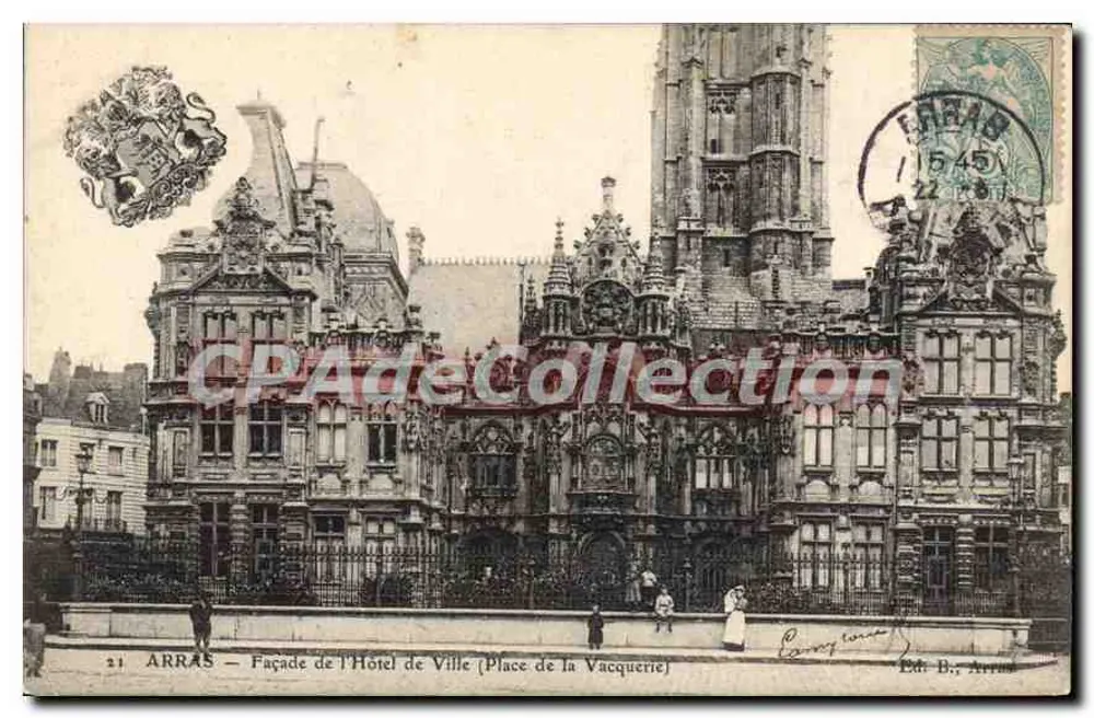 ARRAS — Fassade des Rathauses (Place de la Vacquerie) — Ed. B., Arras, n°21 - Vorderseite