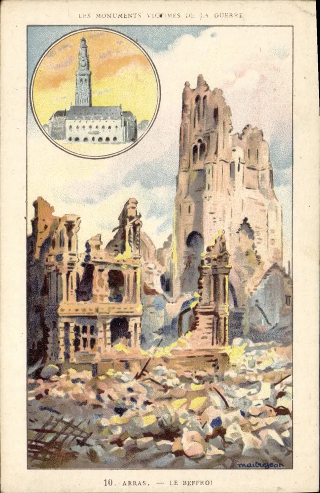 Arras — O Sino — Os Monumentos Vitimas da Guerra — Maillugean - Frente