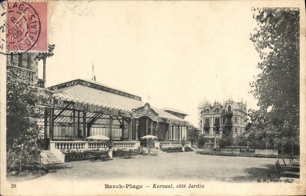 Berck-Plage — Kursaal, lado Jardim — B. F., Paris - Frente