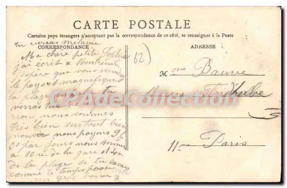 Berck-Plage — Kursaal, lado Jardim — B. F., Paris - Verso