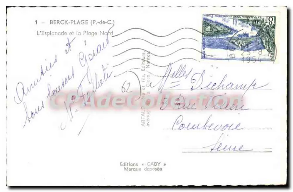 Berck-Plage (Pas-de-Calais) — A Esplanada e a Praia Norte — Edições GABY - Verso