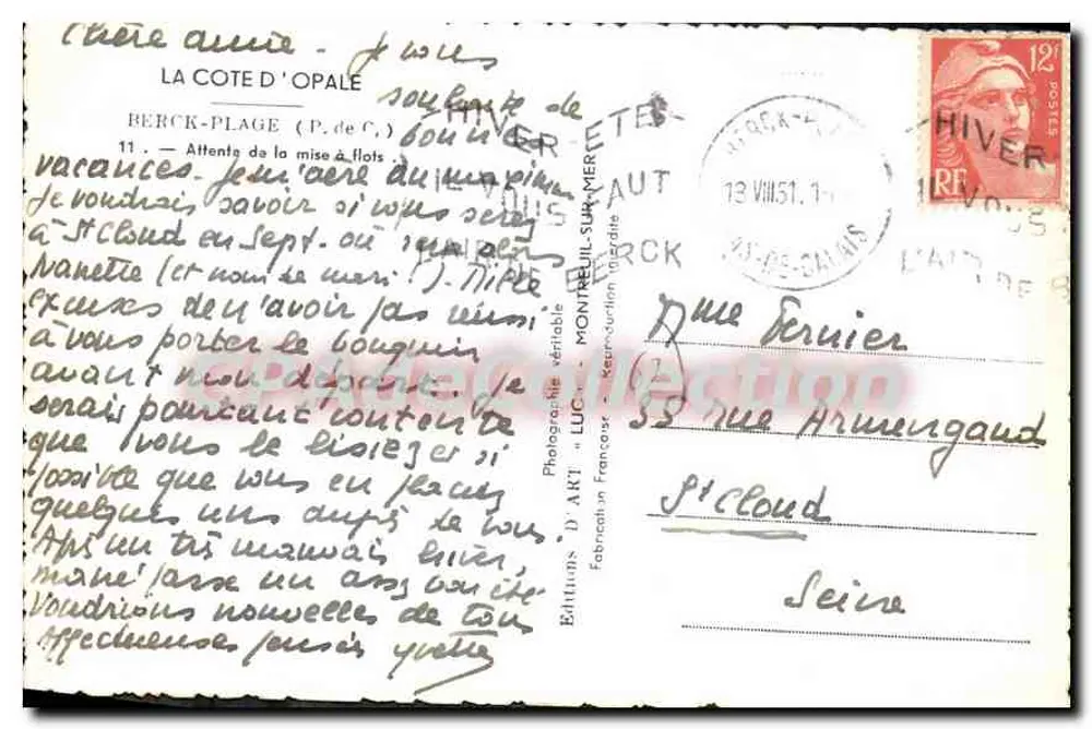 Barco a vela BISO2 — praia de Berck — Éditions D'ART - Verso