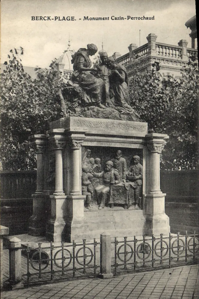 Berck-Plage - Monumento Cazin-Perrochaud — editor L. Courtoissons & Cie, Nére-Duon-des-Sables - Frente