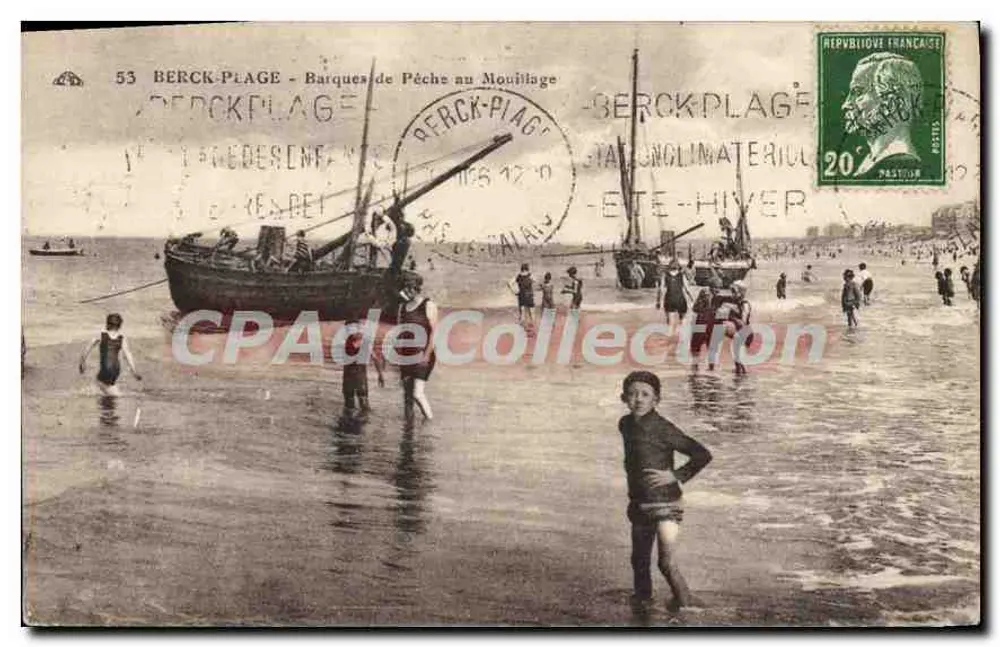 Berck-Plage — Barcos de Pesca no Estacamento — Editor desconhecido, n° 53 - Frente