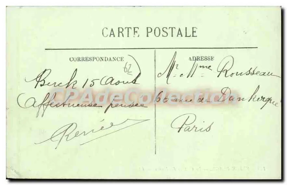 Berck-Plage — A Casinha das Dunas — LL. — N° 115 - Verso