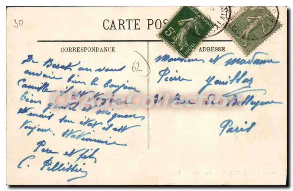 Berck-Plage — A Praia — LL. — n°65 - Verso