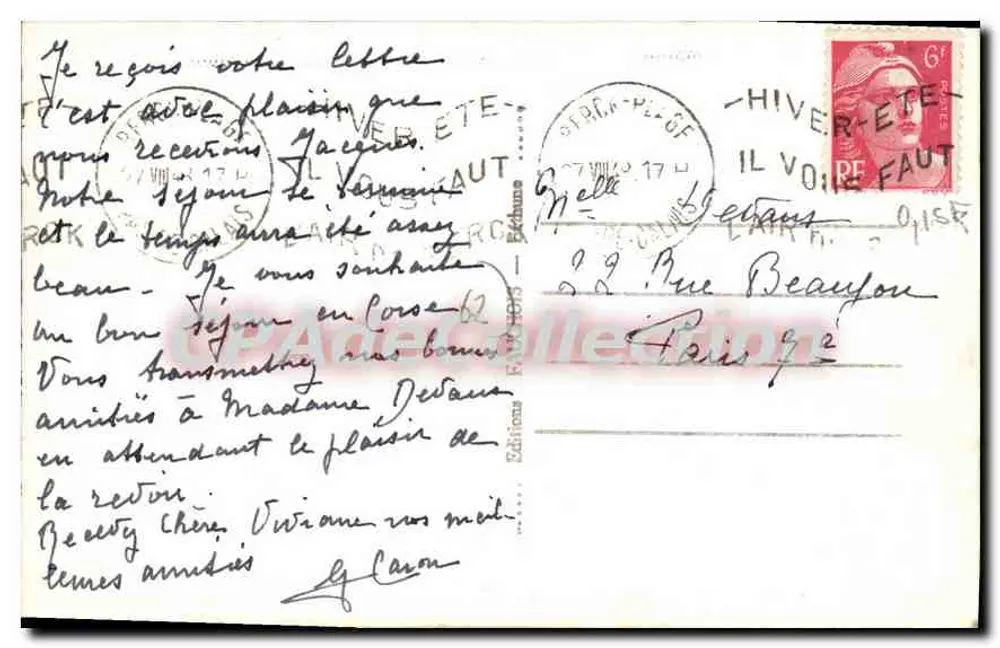 Berck-Plage (P.D.C.) — O Casino Municipal — Edições F. D. C. - Verso