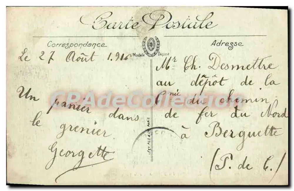 Berck-Plage — A Praia com Maré Baixa — T.G. 475 - Verso