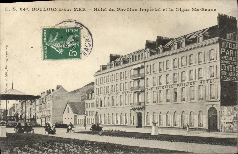 Boulogne-sur-Mer — Hotel du Pavillon Impérial und die Ste-Beuve-Dyke — Verlag Stévenard - Vorderseite