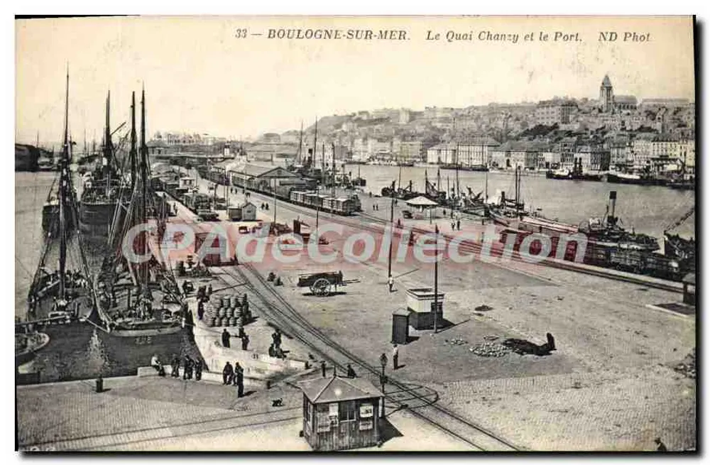 Boulogne-sur-Mer — Der Quai Chanzy und der Hafen — ND Phot. - Vorderseite