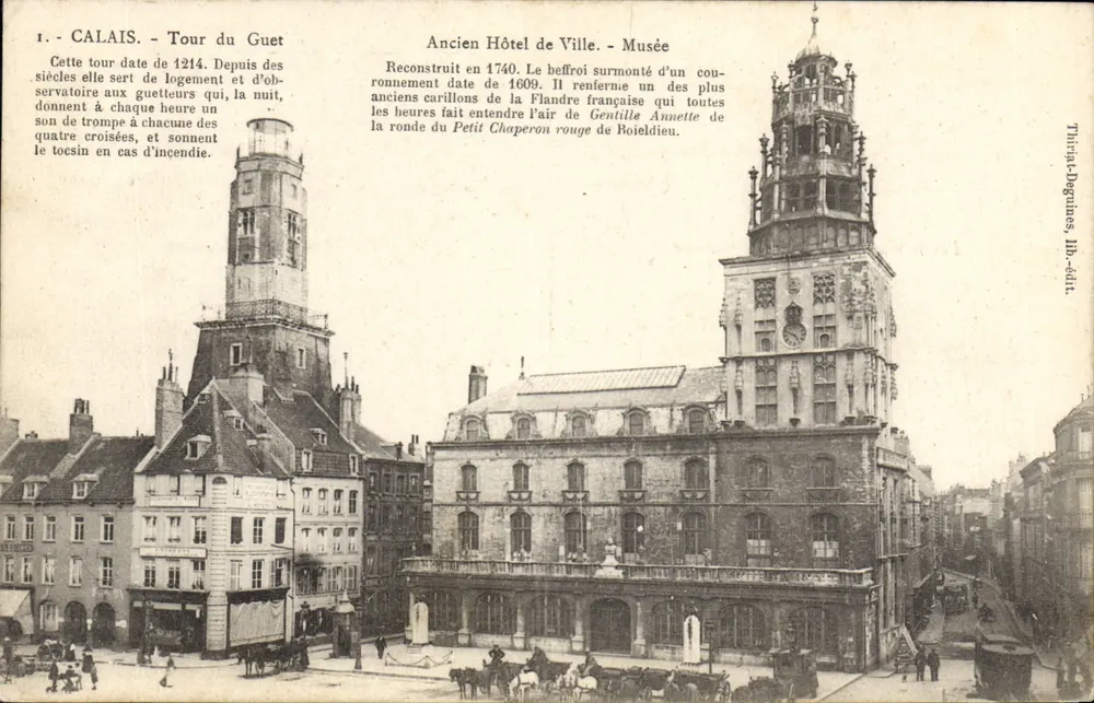 Calais - Torre do Gueto e Velho Hotel de Cidade - Museu — Thiriac-Deguinies, lib. édit. - Frente