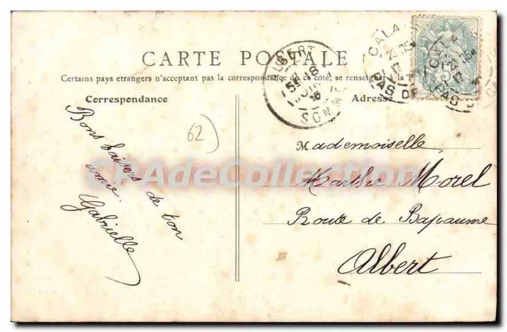 Calais - Igreja do Courgain — B.F., Paris, n°16 - Verso