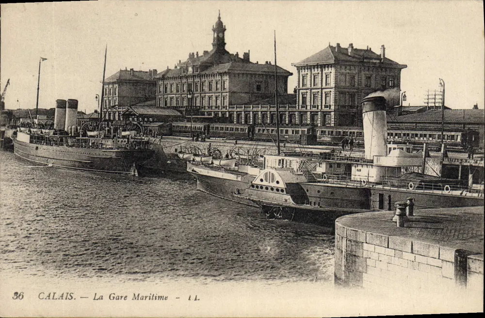 Calais — A Estação Marítima — editor Lévy Fils & Cie, n° 36 - Frente