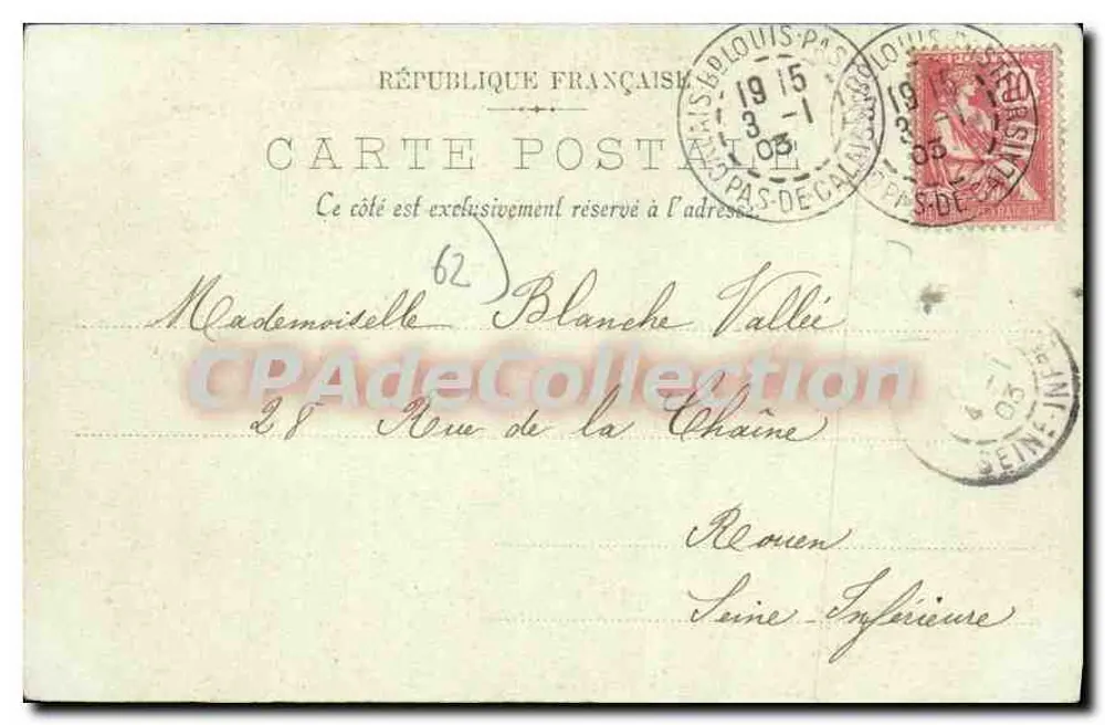 Calais — A Estação Marítima — LL. n°16 - Verso