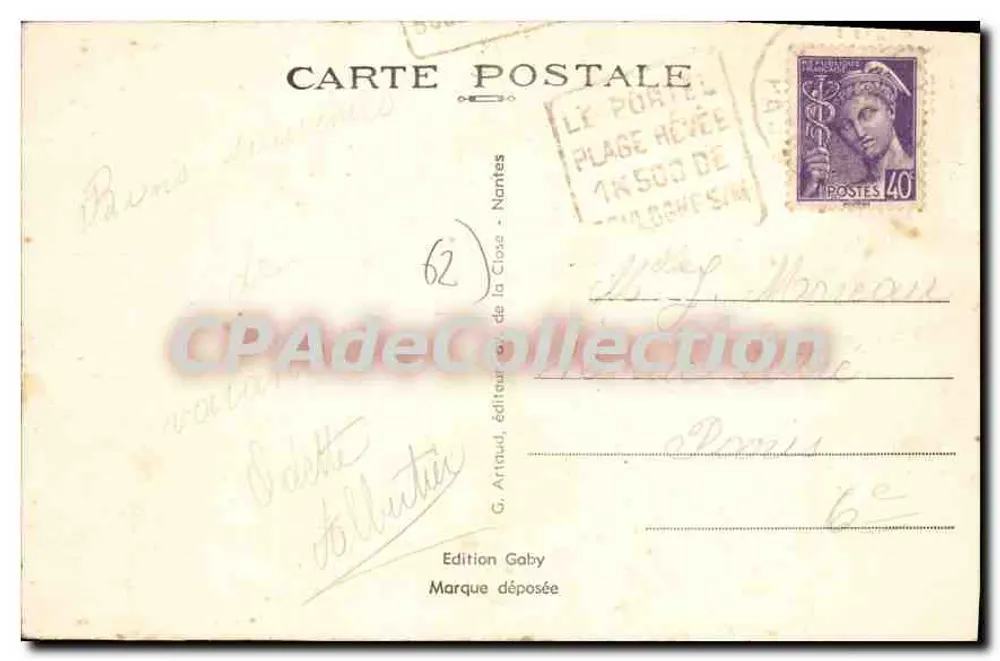 Le Portel (P.-de-C.) — A Praia — Edição Gaby - Verso