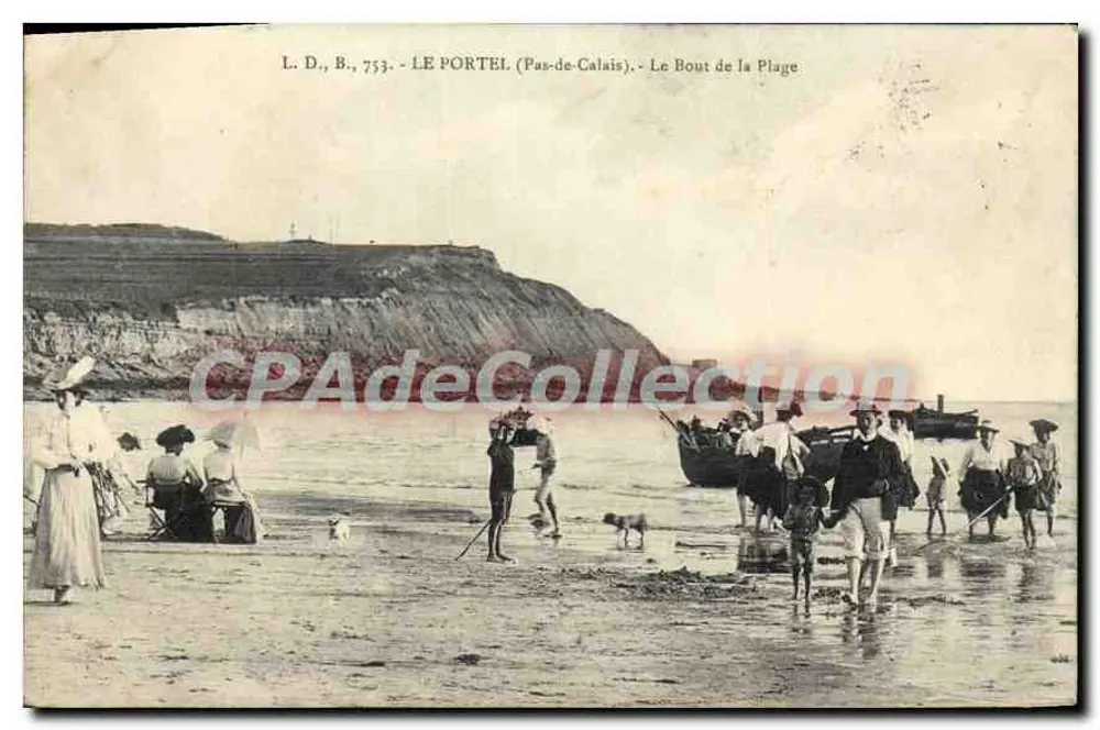 Le Portel (Pas-de-Calais) — O Fim da Praia — L. D., B., 753 - Frente