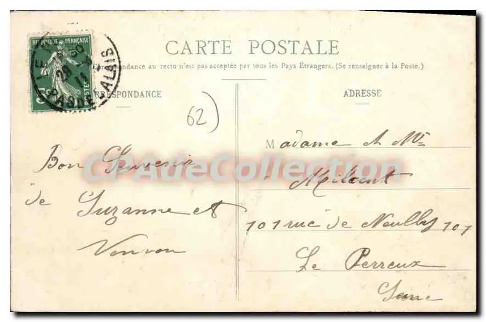 Le Portel (Pas-de-Calais) — O Fim da Praia — L. D., B., 753 - Verso