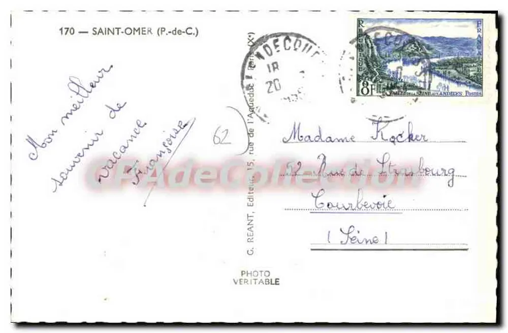 Saint-Omer — Vista panorâmica — G. Reant, n°170 - Verso