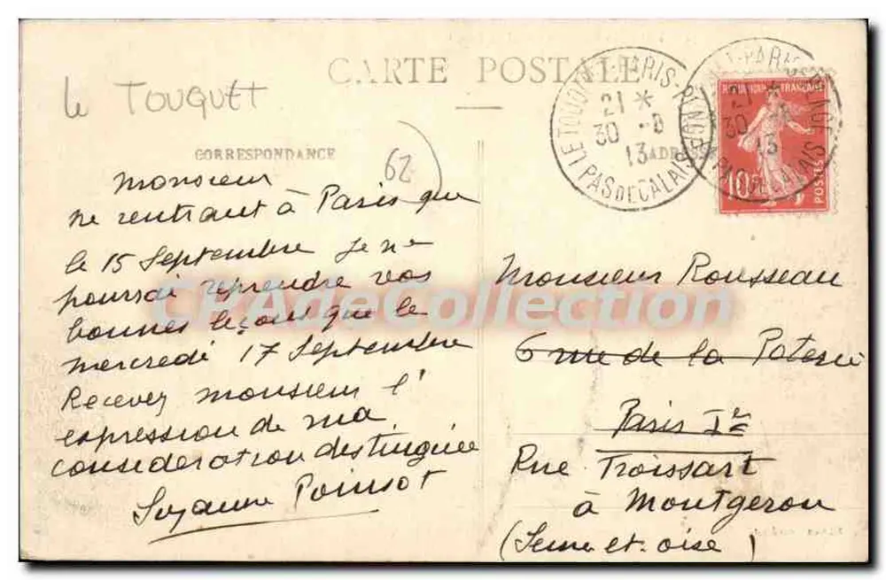 Paris-Plage - Das Hotel de l'Hermitage — Édition Bourdolot, n°74 - Rückseite
